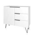 Manhattan Comfort Beekman 35.43 Dresser with 2 Shelves in White 405AMC198